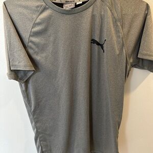 Puma Gray Short Sleeve Tee with Classic Crew Neck